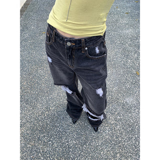 ripped wide jeans