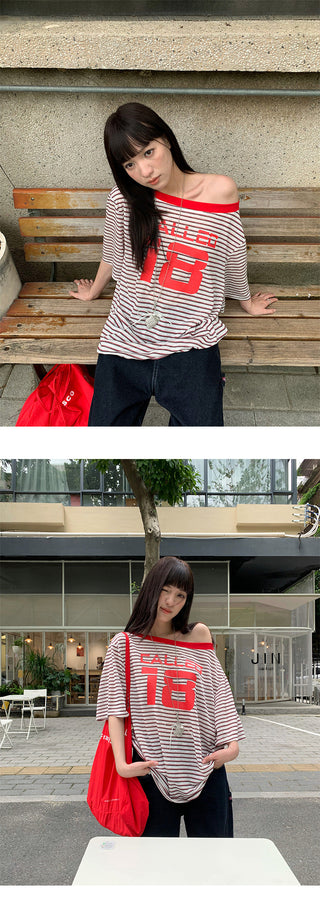 digital stripe Top