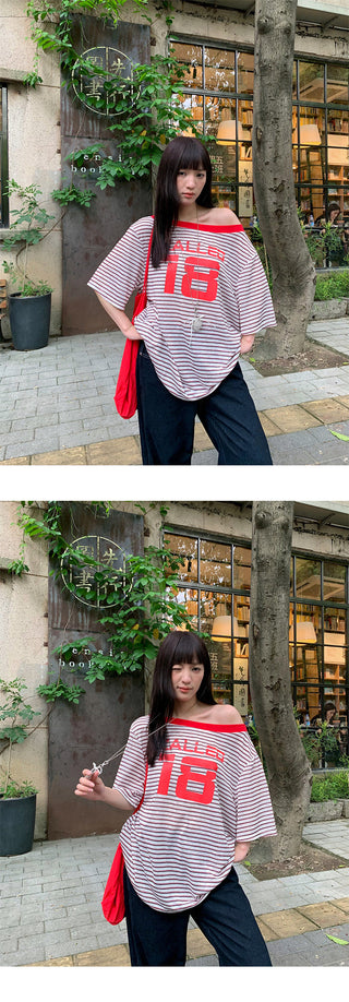 digital stripe Top