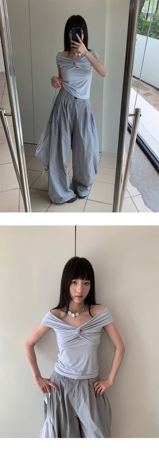 twisted off-shoulder
