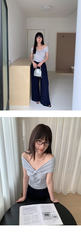 twisted off-shoulder