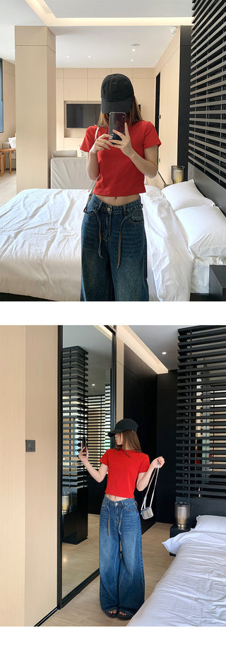 lace wide jeans
