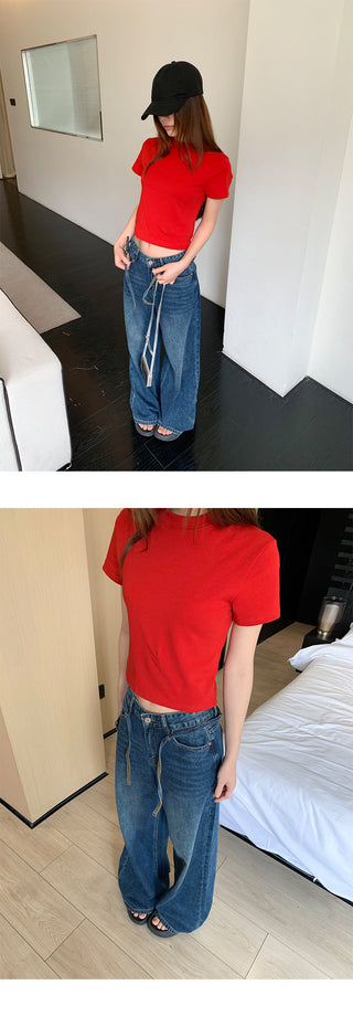 lace wide jeans