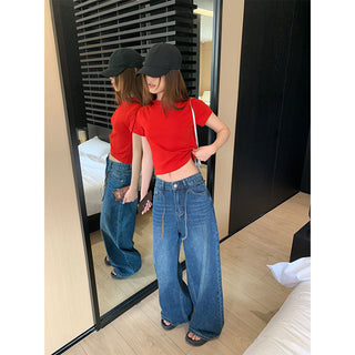 lace wide jeans