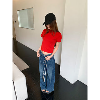 lace wide jeans