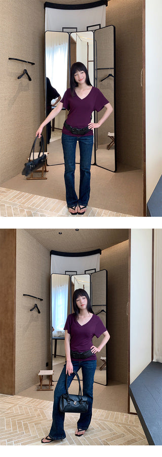 leather disc jeans