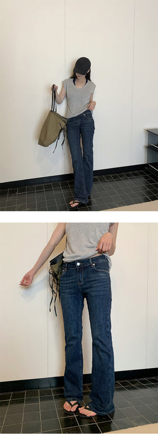 leather disc jeans