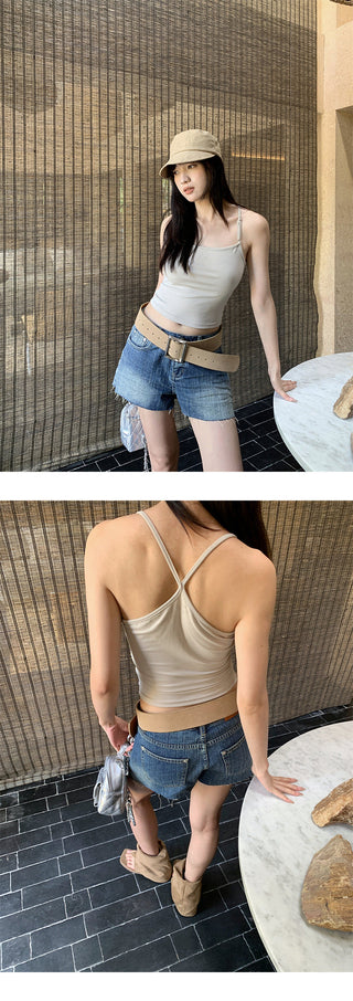ripped denim shorts
