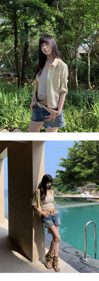 ripped denim shorts