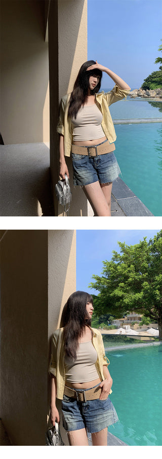 ripped denim shorts
