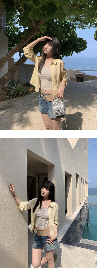 ripped denim shorts
