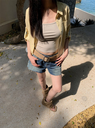 ripped denim shorts