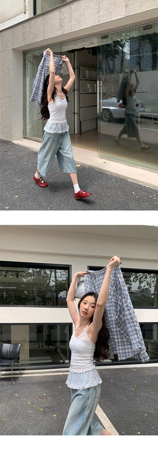 denim mid pants