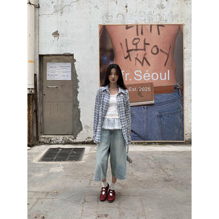 denim mid pants