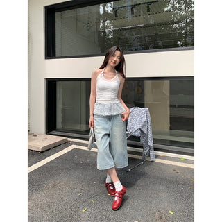 denim mid pants