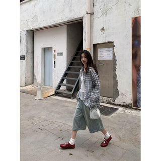 denim mid pants