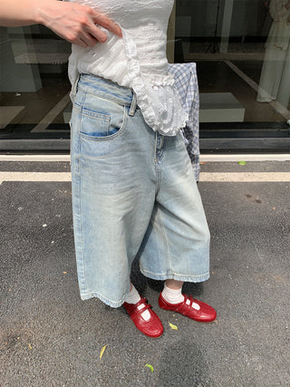 denim mid pants