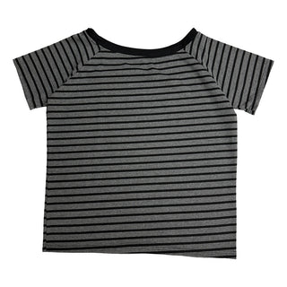 striped shoulder Top
