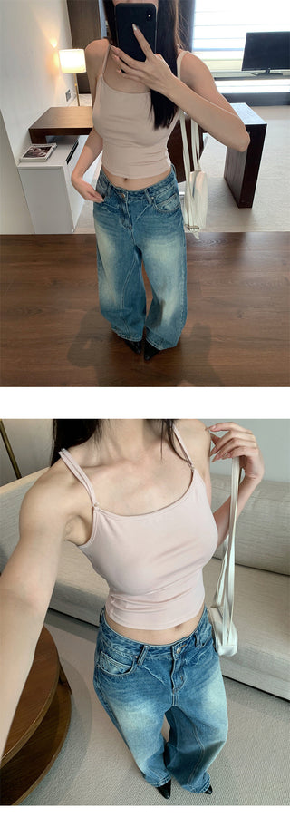 deconstructed wide jeans