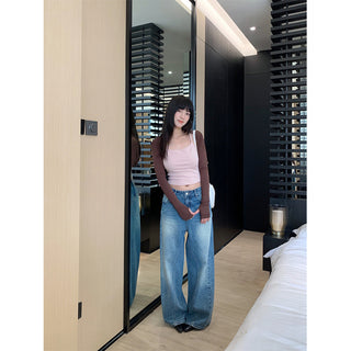 deconstructed wide jeans