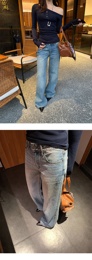 tie-dyed straight jeans