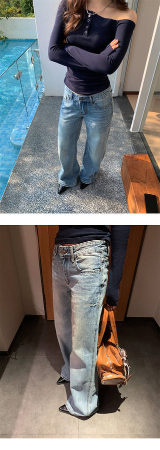 tie-dyed straight jeans