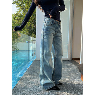 tie-dyed straight jeans