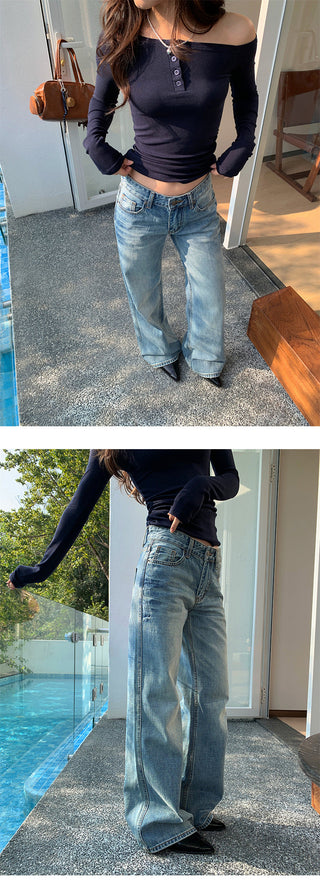 tie-dyed straight jeans