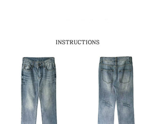 tie-dyed straight jeans