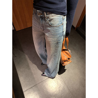 tie-dyed straight jeans