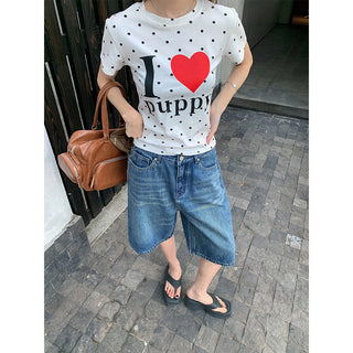 A-line denim shorts
