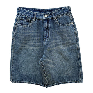 A-line denim shorts