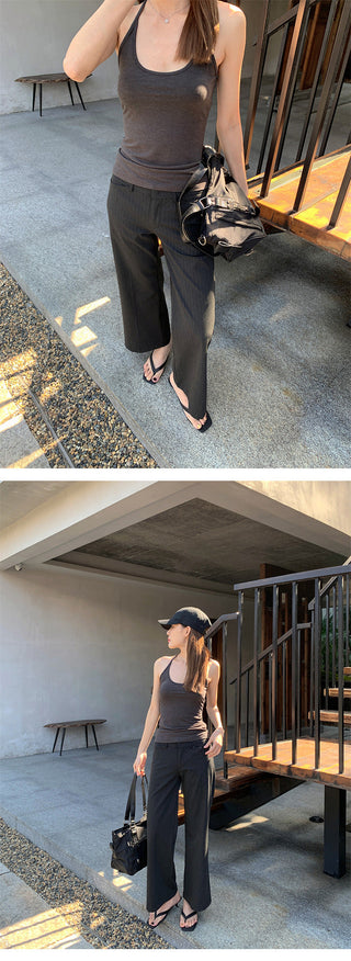 striped suit pants