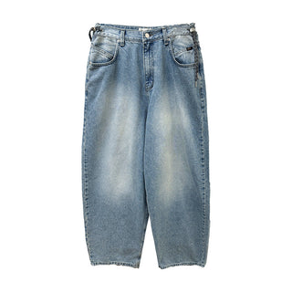 drawstring wide jeans