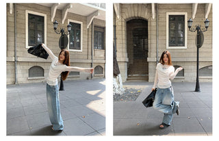 drawstring wide jeans