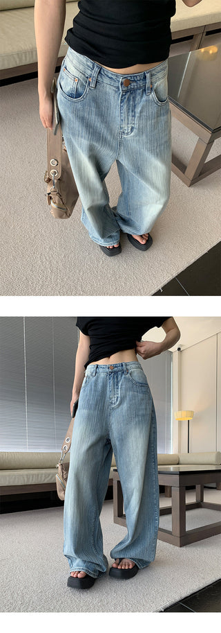 vertical wide jeans