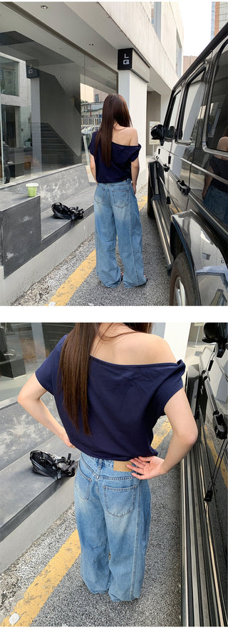 irregular shoulder Top