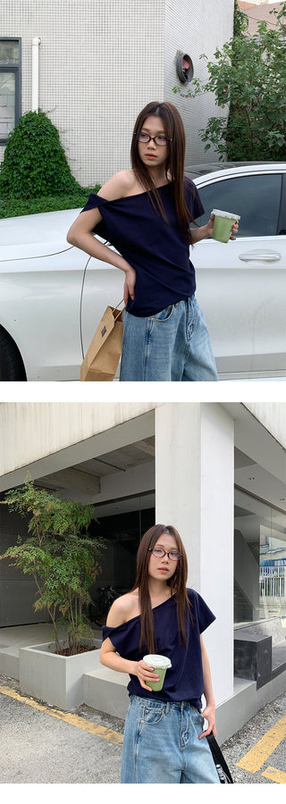 irregular shoulder Top