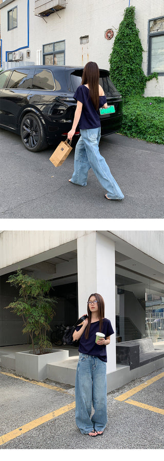 irregular shoulder Top