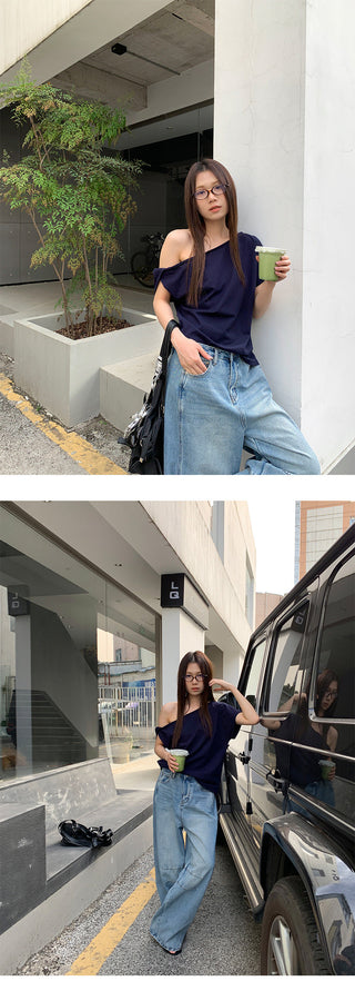 irregular shoulder Top