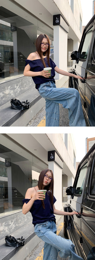 irregular shoulder Top