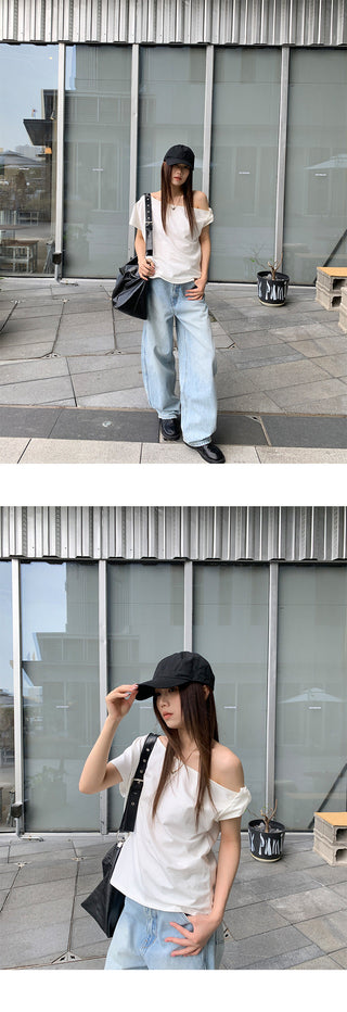 irregular shoulder Top