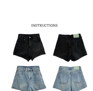 split denim shorts