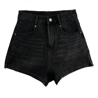 split denim shorts