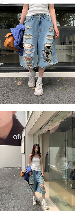 ripped mid pants