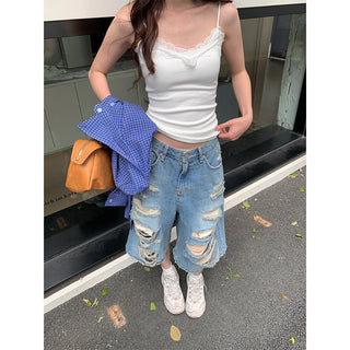 ripped mid pants