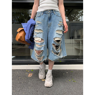 ripped mid pants