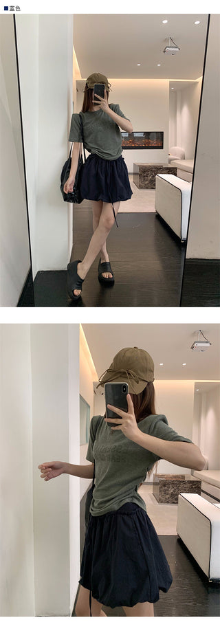 drawstring bud skirt