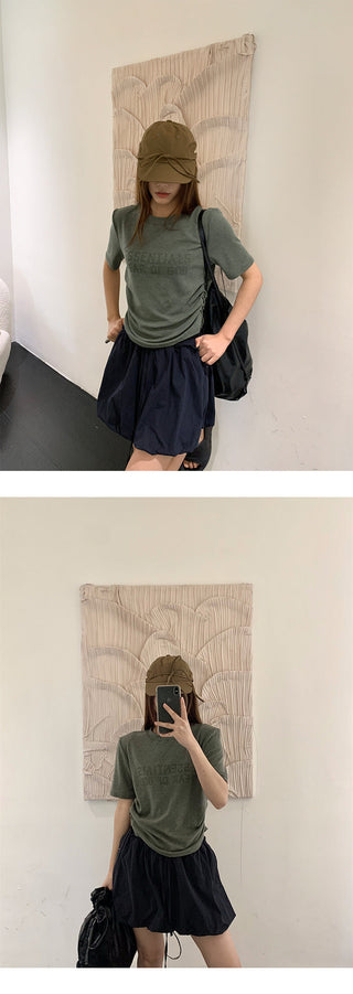 drawstring bud skirt