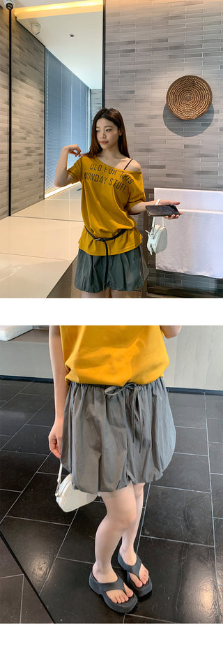 drawstring bud skirt